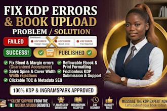 fix KDP errors, do book formatting, and book upload for amazon kindle