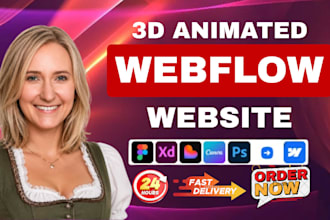 design interactive 3d animated webflow website, figma to webflow, gsap animation