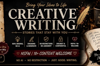 write fictional stories of any genre and nsfw included