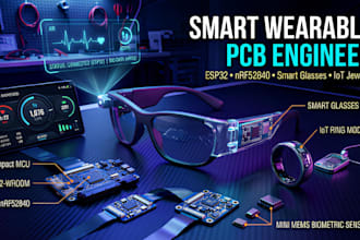 design pcb design, firmware for smart wearables, glass, jewelry esp32, nrf52840
