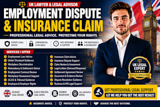 be your UK lawyer legal advisor solicitor for employment dispute insurance claim