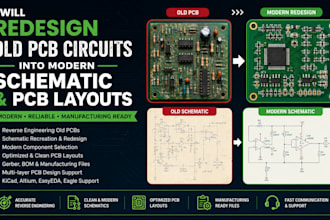 redesign old pcb circuits into modern schematic and pcb layouts