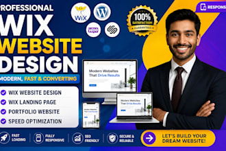 do wix website design, wix landing page, portfolio website, speed optimization