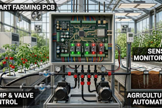 build smart farming pcb with pumps valves and sensor monitoring