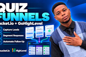 build a bucket io and gohighlevel quiz funnel setup, marketing automation expert