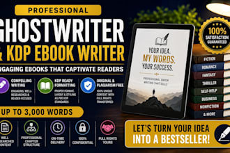 be your fiction ghost writer, romance writer, ebook and book writer