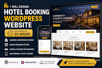 design a premium hotel booking wordpress website