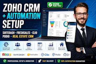 setup zoho crm suitedash freshsales podio real estate crm clio automation