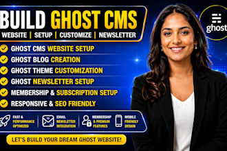 build ghost cms website setup ghost blog customize ghost theme ghost newsletter