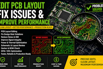 edit pcb layout, fix pcb design issues and improve circuit performance