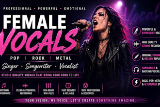 sing female vocals pop rock metal singer songwriter vocalist