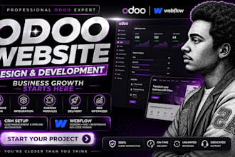 design a odoo website and set up your erp CRM with webflow development