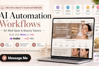 build ai automation workflows for your med spa or beauty salon using make n8n