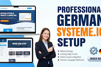 design german systeme io website systeme io landing page online course setup