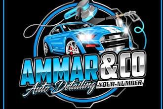do auto detailing, car detailing, car wash, car repair, automotive logo