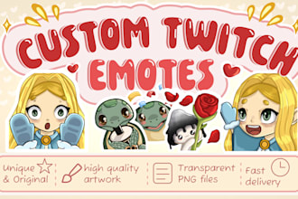 design high quality custom twitch emotes for streamers