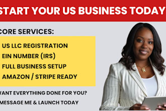 register your US company, llc, ein and full business setup for startup