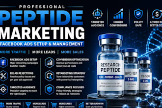 set up peptide marketing ads peptide facebook ads fix peptide ads rejection ads