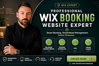 redesign wix online booking website, booking scheduling, CRM, online course
