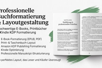 professionelle buchformatierung, KDP layout für ebook, paperback, kinderbuch