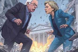 create a political or satirical cartoon