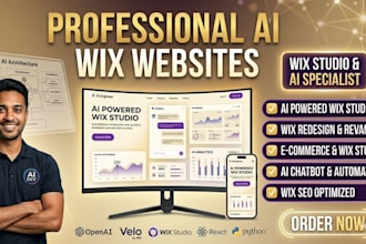 design or redesign wix studio website with ai chatbot and wix ecommerce