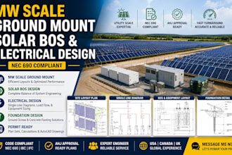 mw scale ground mount solar bos electrical design nec 690 compliant