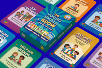 design custom kids educational flashcards memory cards box mockups learning card