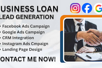 business loan leads, business loan facebook ads, google ads,  video ads