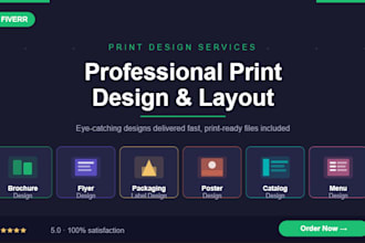 design professional brochure flyer poster catalog and menu for print
