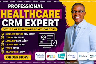 healthcare CRM on simplepractice, hubspot, jane app charm emr tebra, pracsuite