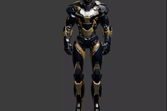 remodel 3d sci fi mech suit for game character ,humanoid robot ,mcu,unity asset