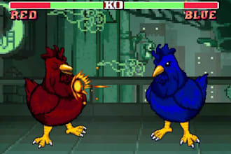 create high quality 2d video game pixel art sprites and animation video