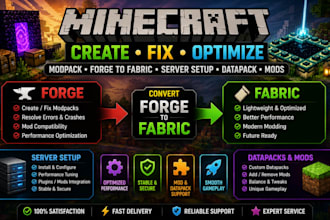 create fix optimize minecraft modpack forge to fabric server setup datapack mods