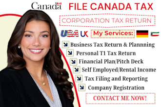 file your canada corporation tax t2 and personal tax t1