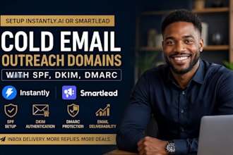 setup instantly ai or smartlead cold email outreach domains with spf dkim dmarc