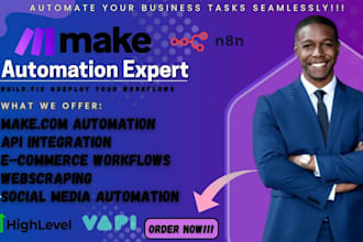 build make com automation ,make com workflow,made com scenario,n8n vapi ai agent