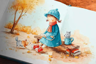 create watercolor children book illustrations and storybook art
