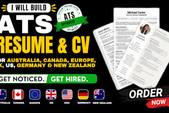 build ats resume CV for australia canada europe UK US germany and new zealand