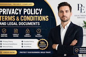 write privacy policy, terms and conditions, and legal documents