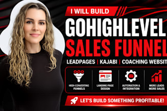 build gohighlevel sales funnel for coaches leadpages kajabi coaching website