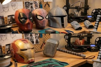 3d print and paint custom cosplay mask, 3d helmet, armor with fast shipping