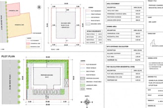 create zoning, setback, site calculations and plot plan in autocad