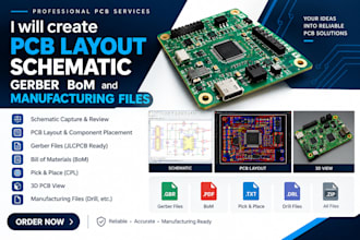 create pcb layout schematic gerber bom and manufacturing files