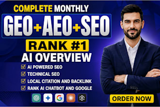 do monthly SEO and GEO service to  rank on ai search engine