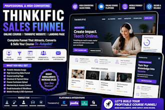 do thinkific sales funnel online course thinkific website thinkific landing page