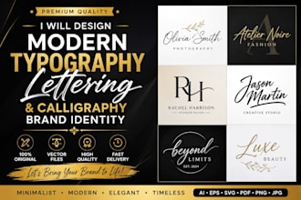design modern typography, lettering, calligraphy  minimalist