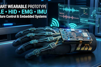 design wearable gesture prototype with ble, hid, emg imu smart wearables
