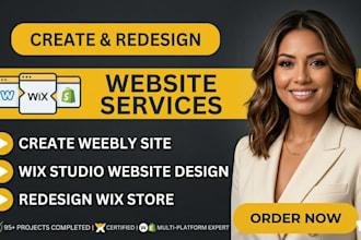 create weebly, wix studio website design, redesign wix store