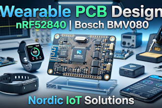 design wearable pcb with nrf52840, bosch bmv080 and nordic iot solutions